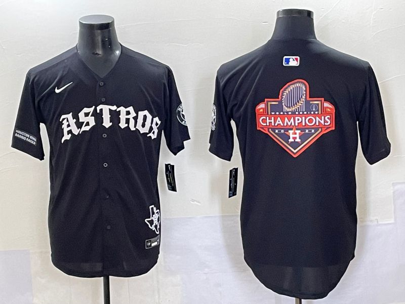 Men 2025 Houston Astros Blank Black Seven generations Joint Name Nike MLB Jersey style 28